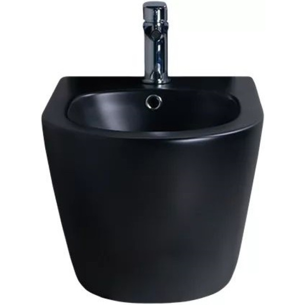 Биде подвесное Gid BDP-96BM черный матовый, без обода, овальный