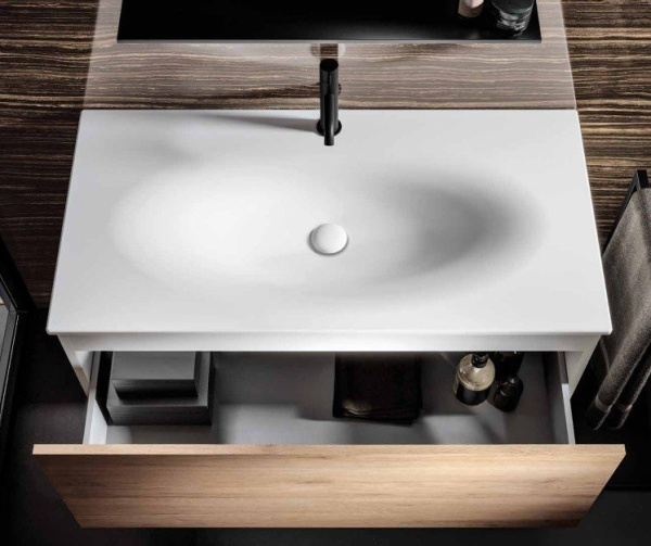 Тумба без раковины Kerasan Shape 9325K3 дуб белая