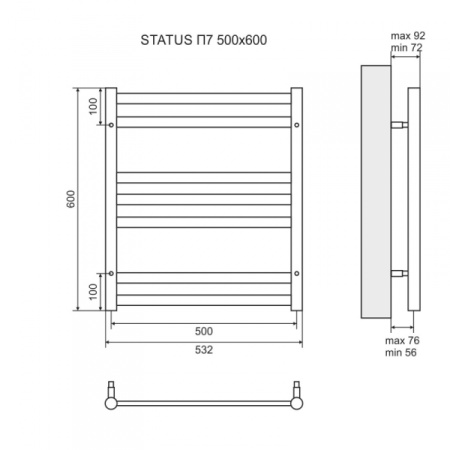 Полотенцесушитель Lemark Status LM44607