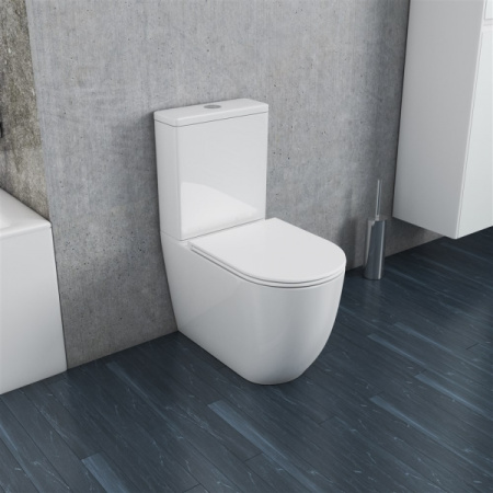 Бачок унитаза-компакта OWL Vind Cirkel-GL, двойной слив 3\6л, арматура WDI, OWLT190301/2