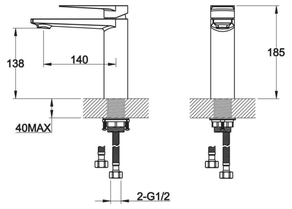 Смеситель для раковины BelBagno CARIN CAR-LVMA-CRM