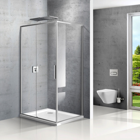 Душевой уголок Vincea  Slim VSR-2SL8010CL-R (100х80)  хром, стекло прозрачное, правый
