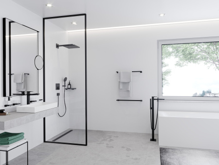Смеситель для ванны напольный Hansgrohe Metropol 32532670 черный матовый