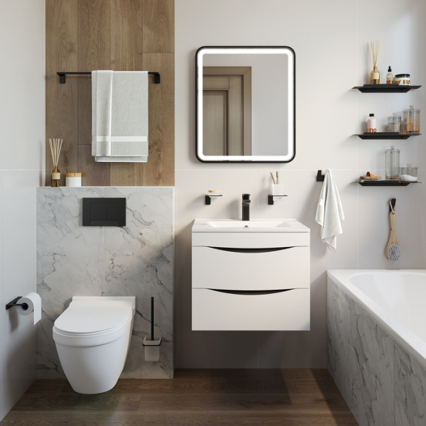 Тумба с раковиной IDDIS Cloud 80 подвесная белая (CLO80W0i95K)