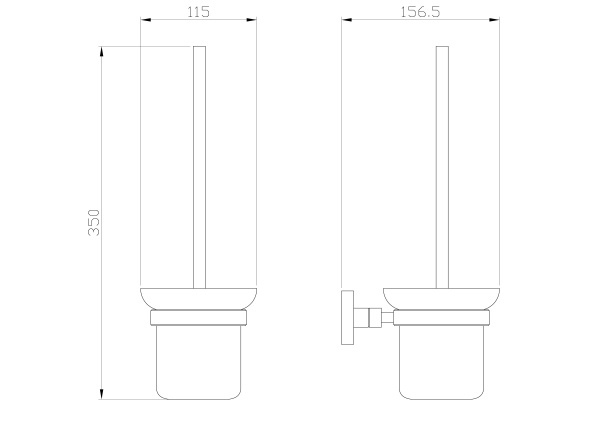 Туалетный ершик в комплекте WONZON & WOGHAND POLO, брашированный никель WW-8919-BN