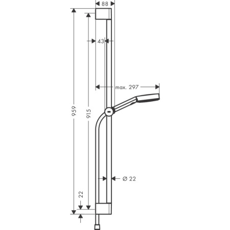 Душевой гарнитур Hansgrohe Pulsify Select 105 3jet Relaxation EcoSmart 24171670, черный матовый