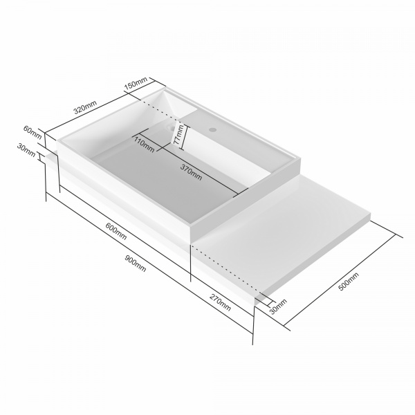 Раковина над стиральной машиной (90х50) СаНта Юпитер 900128