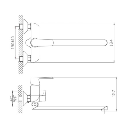 Смеситель для ванны Haiba HB22804