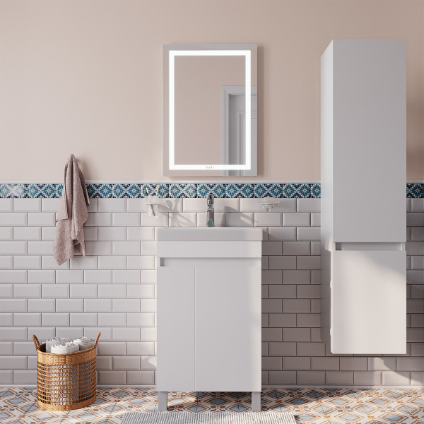 Тумба с умывальником IDDIS напольная с дверцами, белая, 50 см, Zodiac. Подходит ум.3505000i28 (ZOD5CDFi95K)