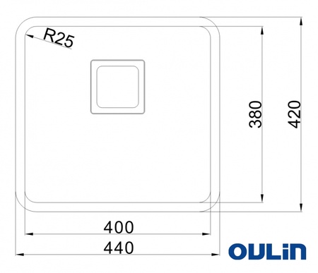 Кухонная мойка (44х42)Oulin OL-0363