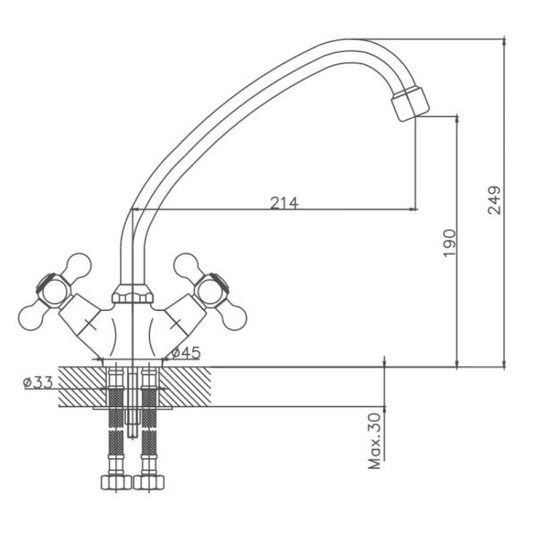 Смеситель для кухни Cron CN4019-2 Смеситель для кухни Cron CN4019-2