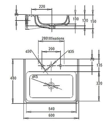 Раковина Jacob Delafon Fit E1188-00
