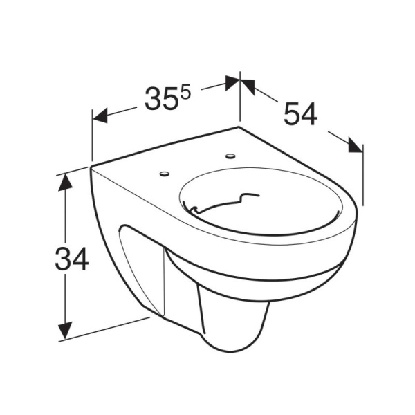 Унитаз подвесной безободковый Geberit Renova 203050000
