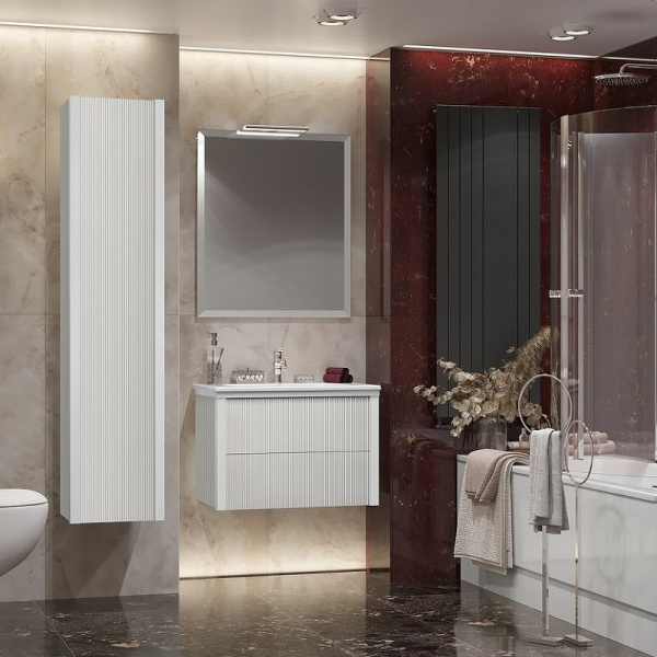 Тумба под раковину Opadiris Рубинно 80 00-00007341  белый глянцевый (без раковины)