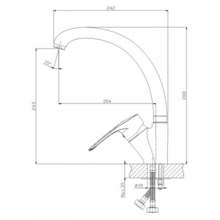 Смеситель для кухонной мойки Rossinka T (T40-23)