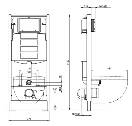 Инсталляция для подвесного унитаза Aquatek Promo 47 INS-0000013