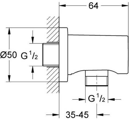 Подключение для душевого шланга, Grohe Rainshower DN 15 22118KF0