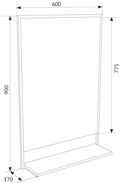 Зеркало (60х90)  1Marka GRUNGE LOFT 60П Ц0000007990
