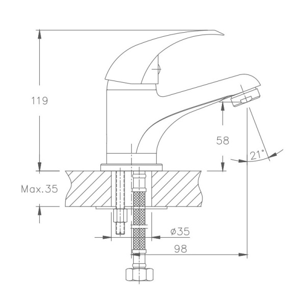 Смеситель для раковины Haiba HB1015 Смеситель для раковины Haiba HB1015
