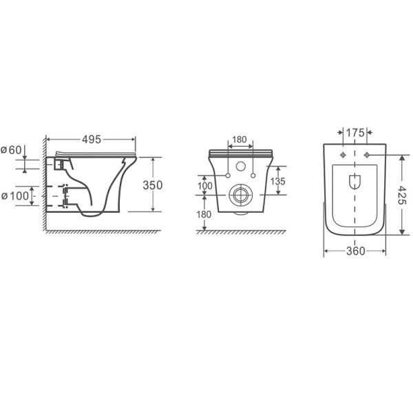 Унитаз Cerutti Nivolet aria CT7779 подвесной