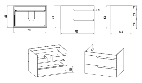 Тумба с раковиной Misty Софт 75 УТ000015047