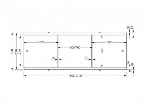 Панель для ванны фронтальная Cersanit TYPE 3 170 PA-TYPE3*170-W