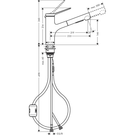 Смеситель для кухни Hansgrohe Zesis M33 7480067