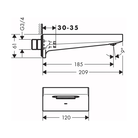 Излив для ванны Hansgrohe Metropol 32543700 белый матовый