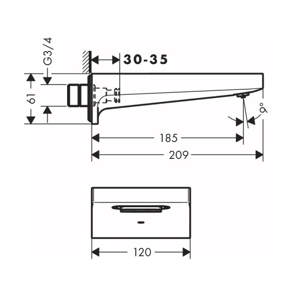 Излив для ванны Hansgrohe Metropol 32543700 белый матовый