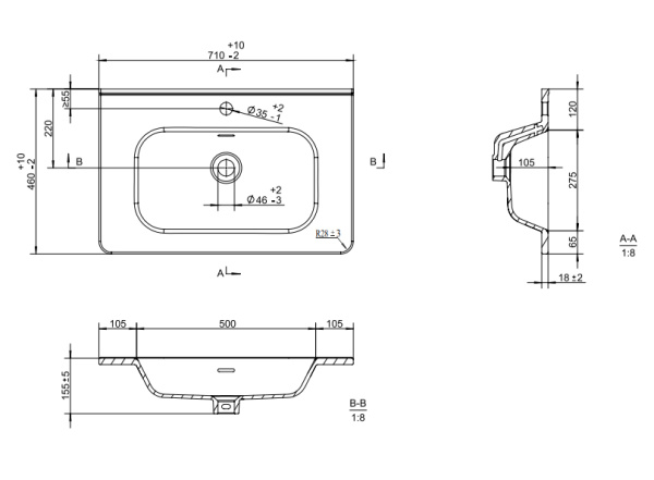 Раковина подвесная (71х46) Jorno Sturdy Stur.08.70/W/JR белый