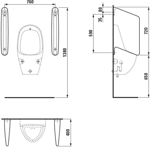 Перегородка для писсуара Laufen RION 8.4760.0.000.000.1