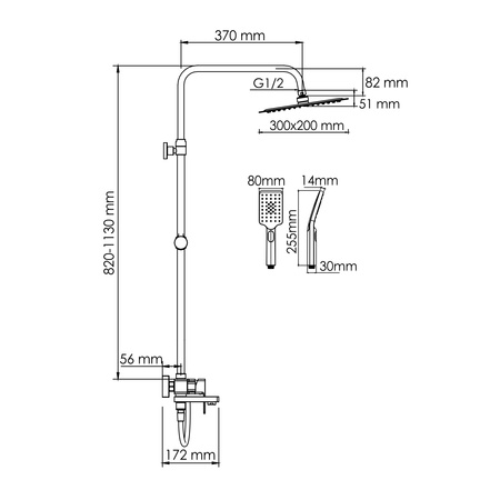 Душевая система WasserKraft A177.069.126.087.CH