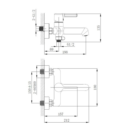 Смеситель для ванны Haiba HB60814-7