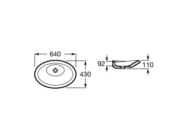Раковина накладная (64х43) Roca Urbi 32722B000