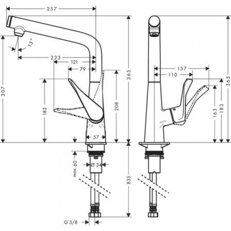 Кухонный смеситель Hansgrohe M71 73810000