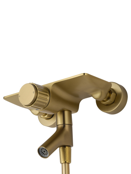 Смеситель для ванны с душем WONZON & WOGHAND CLICK, брашированное золото WW-FE05L221- BG