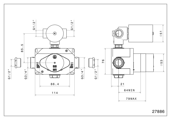 Скрытая часть для смесителя Kerama Marazzi Muse27886KM.00.000