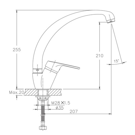Смеситель для кухни Haiba HB4116-2