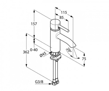 Смеситель для раковины Kludi Zenta 382900576
