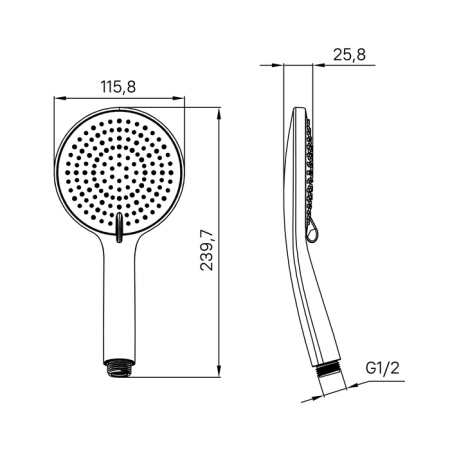 Лейка для душа  IDDIS Optima Home,  графитовая ( OPH3F0Gi18)