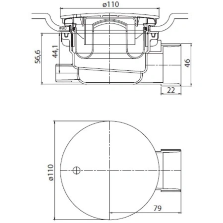 Сифон для душевых поддонов с гидрозатвором универсальный CEZARES CZR-01-90