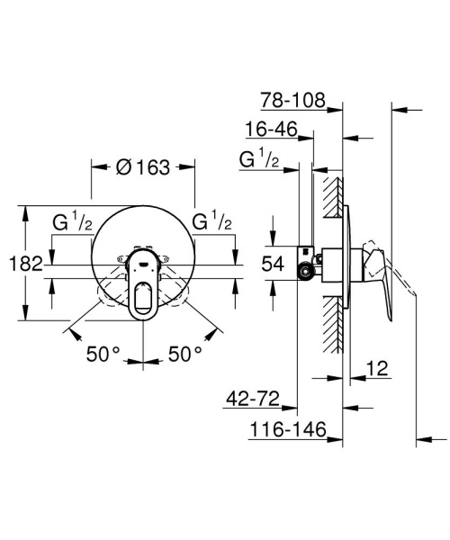 Смеситель для душа Grohe BauLoop 29080 000 (29080000) хром