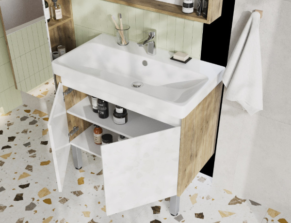 Тумба с раковиной Aquaton Сканди Doors 80 1A2829K0SDZ90