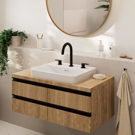 Смеситель для раковины с донным клапаном Hansgrohe Vernis Blend 71553670 черный матовый