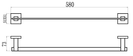 Держатель для полотенец прямой 60 см Savol 65с S-06524C