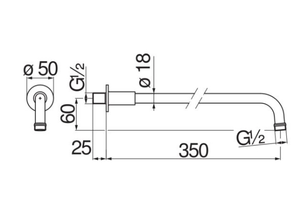 Кронштейн для верхнего душа Nobili Ancient AD138/4BR