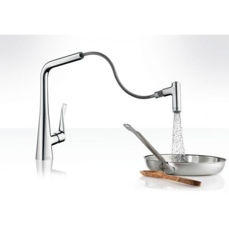 Смеситель для кухни с выдвижным изливом HANSGROHE Metris 14820000