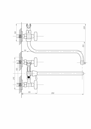 Смеситель для ванны ПСМ-Профсан СТАНДАРТ-Б PSM-150-80