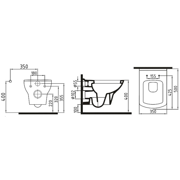 Унитаз подвесной Bien Dor DRKA050AMVP0W5000