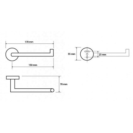 Держатель для туалетной бумаги Bemeta Dark 104212030 правый